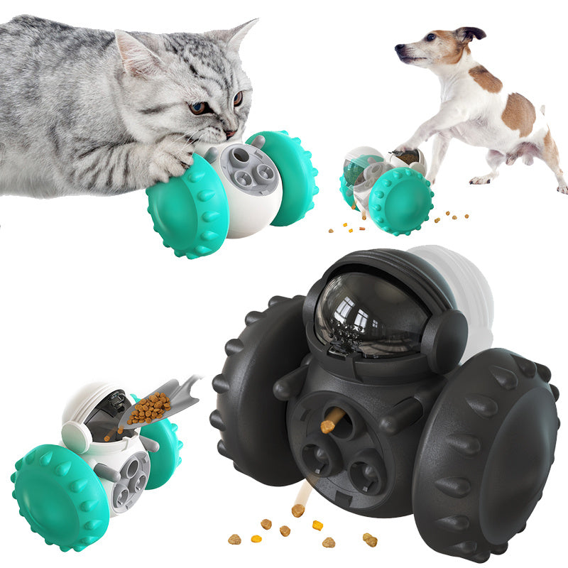 Interactive Dog Treat Leaking Toy For Small Large Dogs Puzzle Tumbler Funny Slow Dispenser Puppy Balance Car Pet Toys
